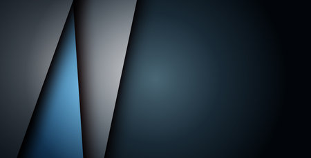 Abstract blue navy triangle overlap with text on dark blank space design modern luxury futuristic background vector illustration.のイラスト素材