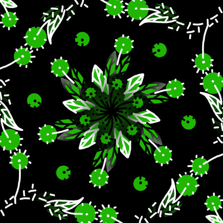 Beautiful colourful  gradient batik ethnic colour flower  floral and leaf frame design Vector for wallpaper background ads or presentation templateのイラスト素材