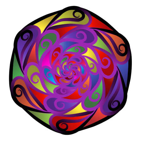 Beautiful colour hexagonal  design  OF batik ethnic traditional flower floral and leaf frame illustration for wallpaper background ads or presentation templateの写真素材