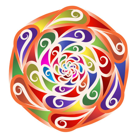 Beautiful colour hexagonal  design  OF batik ethnic traditional flower floral and leaf frame illustration for wallpaper background ads or presentation templateの写真素材