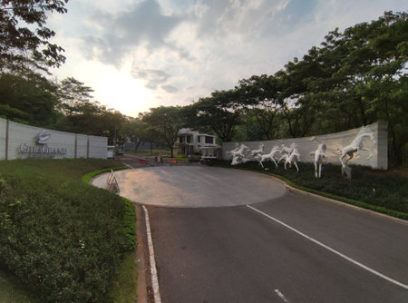 inspiration for modern and aesthetic housing in the city center in Indonesiaの写真素材