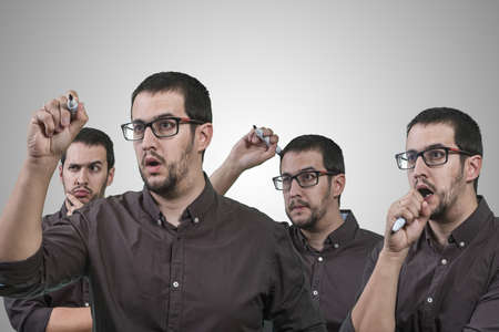 Portrait of a businessman thinking about solutionsの写真素材