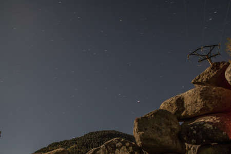 stars moving in the nightの写真素材