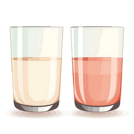 Vector illustration of two glasses of pink and white non-alcoholic drinkのイラスト素材