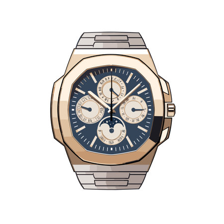 Wristwatch isolated on white background. Vector illustration in retro style.のイラスト素材