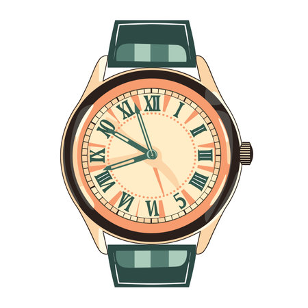 Wristwatch. Vector illustration of a wristwatch isolated on white background.のイラスト素材
