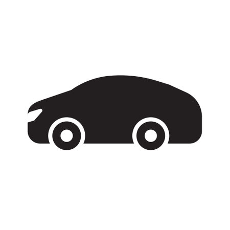 Car Vector Icon, Vehicles Transport silhouette Isolated on white background for mobile apps and webのイラスト素材