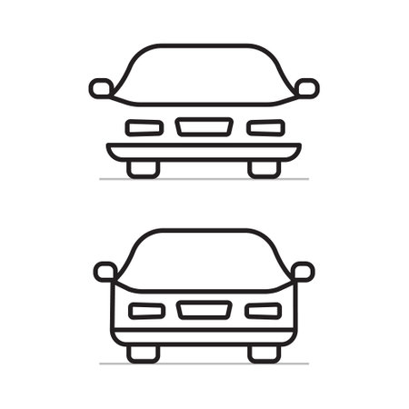Car Vector Icon, Vehicles Transport silhouette Isolated on white background for mobile apps and webのイラスト素材