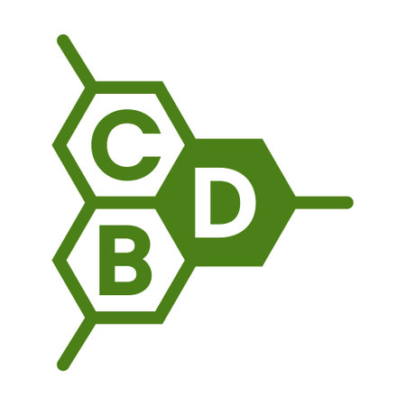 CBD Oil or Cannabidiol Lettermark Logo for CBD Hemp Oil Label Design or Box Design Templateのイラスト素材