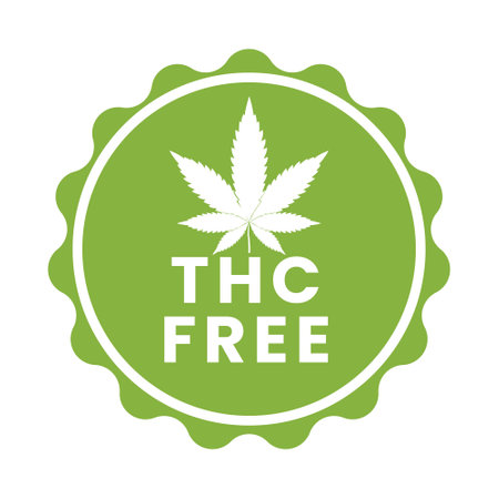 THC Free Stamp Icon, cbd hemp oil label design template elementsのイラスト素材