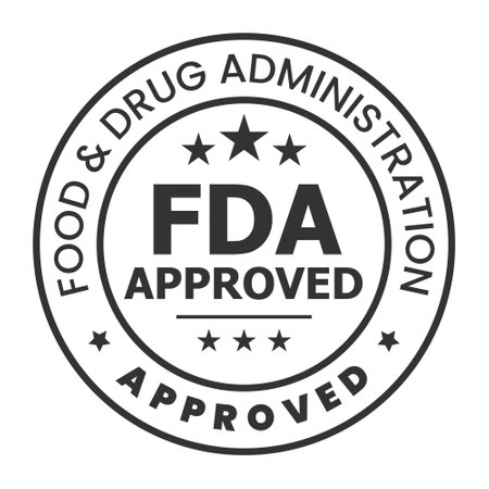 fda icon or Food and Drug Administration Icon for cbd label design, packaging design elementsのイラスト素材