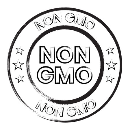non gmo badge icon, sticker, seal for food packging design, cbd label template, hemp oilのイラスト素材