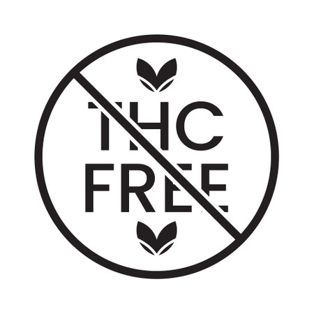 HC Free Stamp Icon Black and White, thc free emblem, seal, tag, label for cbd hemp oil label design template elementsのイラスト素材