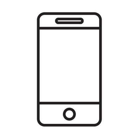 smartphone line icon black, mobile phone icon outline vector, touch screen phone line, Trendy Smartphone Icon vector eps 10のイラスト素材