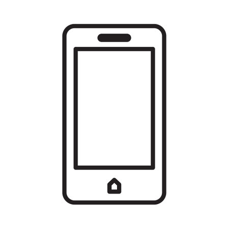 smartphone line icon black, mobile phone icon outline vector, touch screen phone line, Trendy Smartphone Icon vector eps 10のイラスト素材