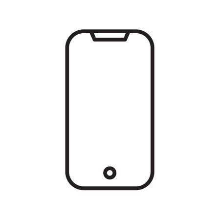 smartphone line icon black, mobile phone icon outline vector, touch screen phone line, Trendy Smartphone Icon vector eps 10のイラスト素材