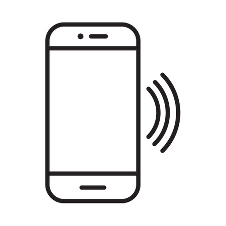 smartphone line icon black, mobile phone icon outline vector, touch screen phone line, Trendy Smartphone Icon vector eps 10のイラスト素材