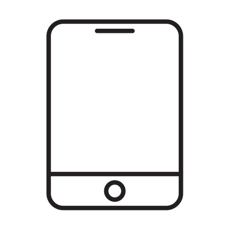 smartphone line icon black, mobile phone icon outline vector, touch screen phone line, Trendy Smartphone Icon vector eps 10のイラスト素材