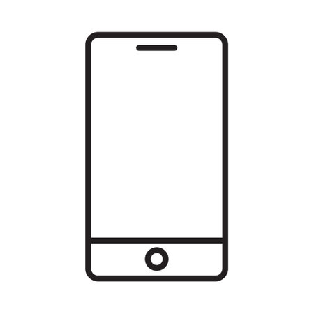 smartphone line icon black, mobile phone icon outline vector, touch screen phone line, Trendy Smartphone Icon vector eps 10のイラスト素材