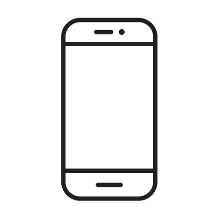 smartphone line icon black, mobile phone icon outline vector, touch screen phone line, Trendy Smartphone Icon vector eps 10のイラスト素材