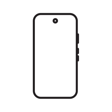 smartphone line icon black, mobile phone icon outline vector, touch screen phone line, Trendy Smartphone Icon vector eps 10のイラスト素材