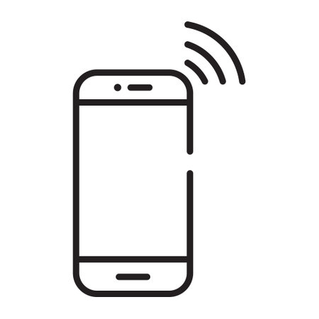 smartphone line icon black, mobile phone icon outline vector, touch screen phone line, Trendy Smartphone Icon vector eps 10のイラスト素材