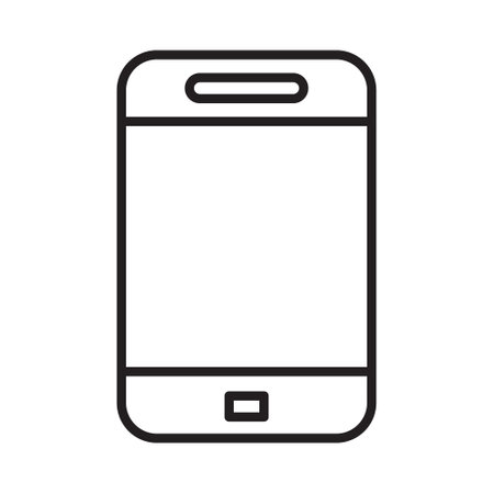 smartphone line icon black, mobile phone icon outline vector, touch screen phone line, Trendy Smartphone Icon vector eps 10のイラスト素材