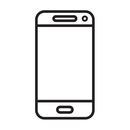 smartphone line icon black, mobile phone icon outline vector, touch screen phone line, Trendy Smartphone Icon vector eps 10のイラスト素材