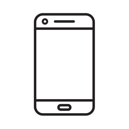 smartphone line icon black, mobile phone icon outline vector, touch screen phone line, Trendy Smartphone Icon vector eps 10のイラスト素材