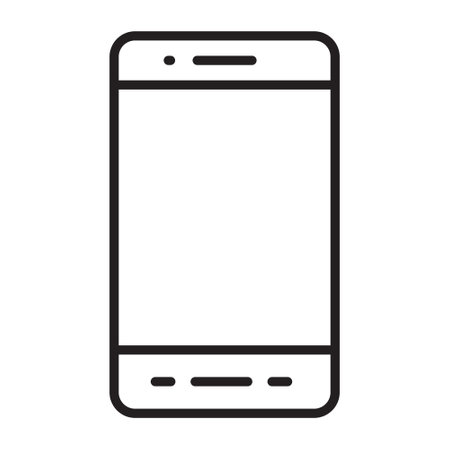 smartphone line icon black, mobile phone icon outline vector, touch screen phone line, Trendy Smartphone Icon vector eps 10のイラスト素材
