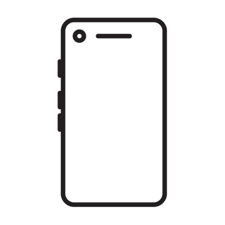 smartphone line icon black, mobile phone icon outline vector, touch screen phone line, Trendy Smartphone Icon vector eps 10のイラスト素材