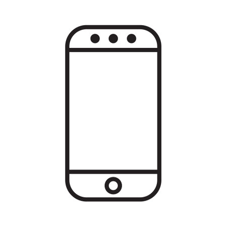 smartphone line icon black, mobile phone icon outline vector, touch screen phone line, Trendy Smartphone Icon vector eps 10のイラスト素材