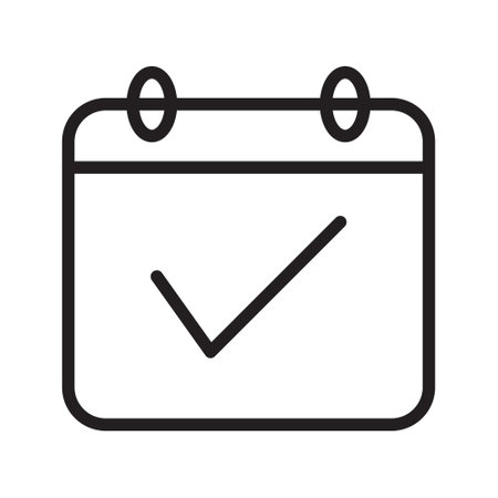Calendar Outline Icon, Linear Calendar, Black and White Transparentのイラスト素材