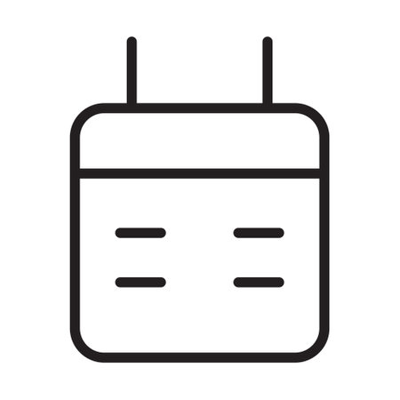 Calendar Outline Icon, Linear Calendar, Black and White Transparentのイラスト素材