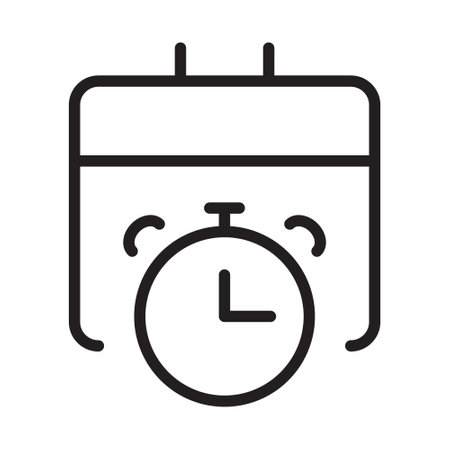 Calendar Outline Icon, Linear Calendar, Black and White Transparentのイラスト素材