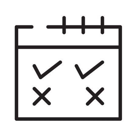 Calendar Outline Icon, Linear Calendar, Black and White Transparentのイラスト素材