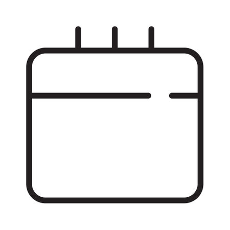 Calendar Outline Icon, Linear Calendar, Black and White Transparentのイラスト素材