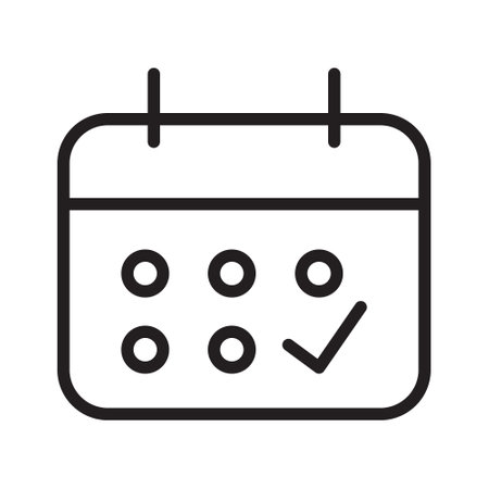 Calendar Outline Icon, Linear Calendar, Black and White Transparentのイラスト素材