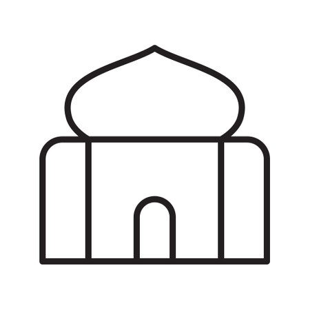 Islamic Icons Line Art Vector, Ramadan Kareem Elements, Eid Mubarak Design Elements, Muslim Prayer, Mosqueのイラスト素材