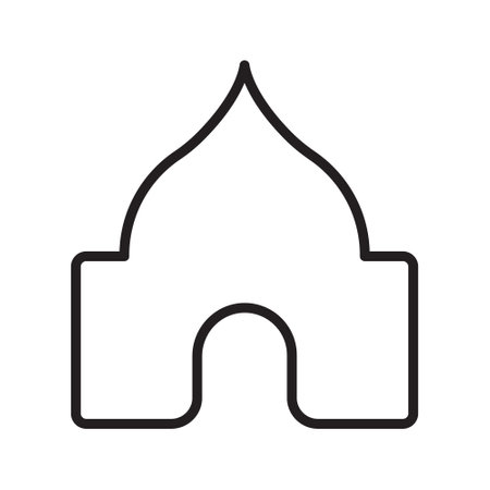 Islamic Icons Line Art Vector, Ramadan Kareem Elements, Eid Mubarak Design Elements, Muslim Prayer, Mosqueのイラスト素材
