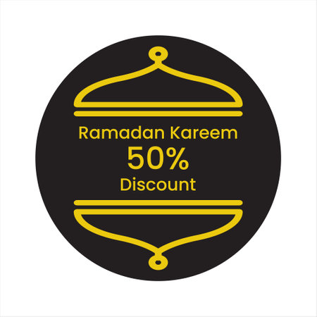 Ramadan Kareem Special Offer, Sale, Discount Badge, Label, Sticker, Button Vector Illustration Designのイラスト素材