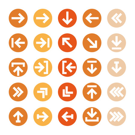 Arrow Icons Set, Colorful Arrow Icons Vector, Different Style Arrows, Flat Iconsのイラスト素材