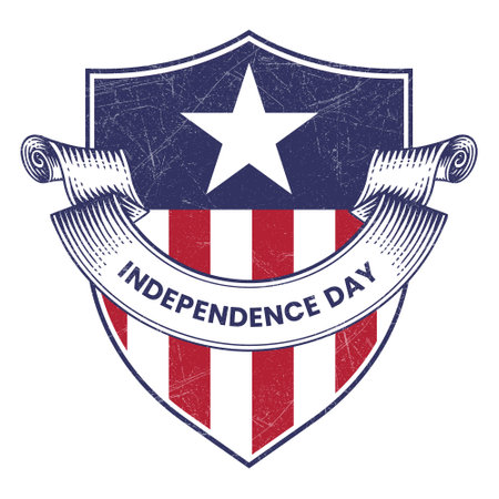 independence day vector, independence day usa badge, independence day icon, united states of america independence day on 4th july seal, stamp, emblem, sticker,  patch, label vector illustrationのイラスト素材
