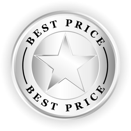 Best Price Badge or Best Offer Badge With Glossy Gradient Vector Illustration, Best Deal Seal, Best Deal Label, Emblem, Logo, Button, Sticker, Card Design Elementのイラスト素材