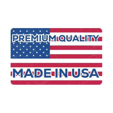 made in usa badge, made in the usa emblem, american flag, made in usa seal, made in usa vector, made in usa flag, icons, label, stamp, sticker, star vector illustration design for business and sale with grunge textureのイラスト素材