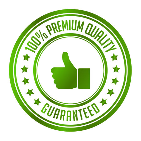 Quality Control Approved Stamp, Badge, Icon, Seal, Emblem, Quality Assurance Label, Quality Concept, Service, Controller, Patch, Rubber, Product, Sticker, Vector Illustration With Glossy Styleのイラスト素材