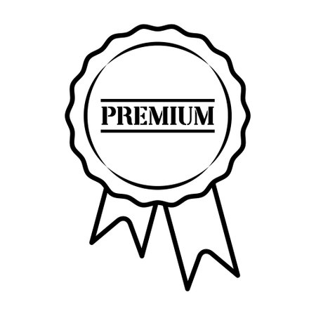 Premium Badge Icon, Medal Icon Vector, Winner Badge, Certification Icon, Best Quality Icon, Best Quality, Number One, Monarchy, Sports and Competition Badge, VIP Symbol Vector Illustrationのイラスト素材
