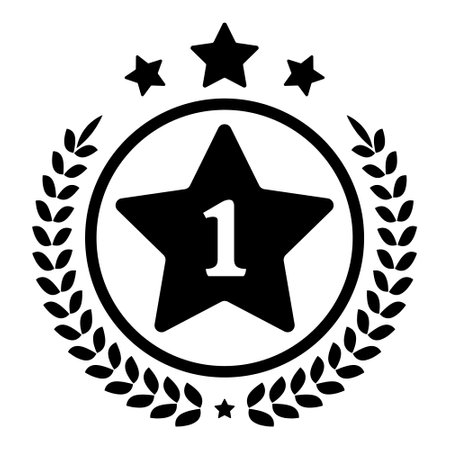 Premium Badge Icon, Medal Icon Vector, Winner Badge, Certification Icon, Best Quality Icon, Best Quality, Number One, Monarchy, Sports and Competition Badge, VIP Symbol Vector Illustrationのイラスト素材
