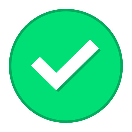 Check Mark Icon Vector, Checkmark Icon, Approved Symbol, Confirmation Sign, Design Elements, Checklist, Positive Thinking Sign, Correct Answer, Verrified Badge Flat Icon Vector Illustrationのイラスト素材