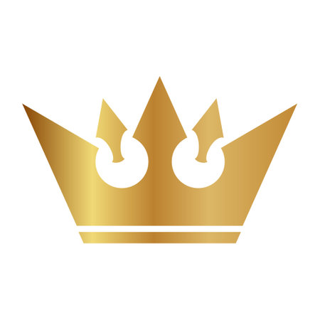 Golden King And Queen Crown Icon, Royals Princes Crown Symbol, Design Elements, Wealth and Expensive Signのイラスト素材